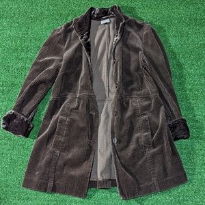 J.Jill corduroy jacket with pleats and velveteen cuffs and collar size small Y2K